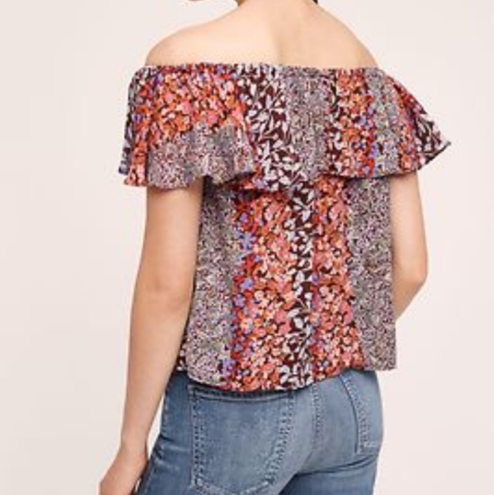 322-Maeve‎ Multicolor Floral Off-Shoulder Blouse